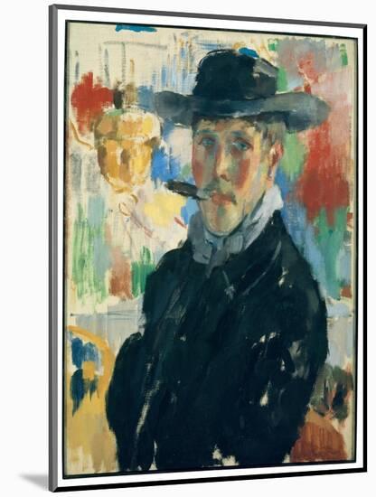 Self Portrait with Cigar, 1913 (Oil on Canvas)-Rik Wouters-Mounted Giclee Print