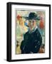 Self Portrait with Cigar, 1913 (Oil on Canvas)-Rik Wouters-Framed Giclee Print