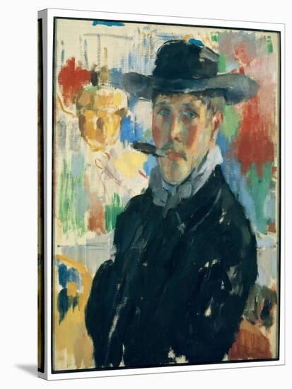 Self Portrait with Cigar, 1913 (Oil on Canvas)-Rik Wouters-Stretched Canvas