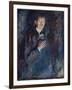 Self Portrait with Cigarette, 1895 (Oil on Canvas)-Edvard Munch-Framed Giclee Print