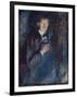 Self Portrait with Cigarette, 1895 (Oil on Canvas)-Edvard Munch-Framed Giclee Print