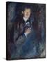 Self Portrait with Cigarette, 1895 (Oil on Canvas)-Edvard Munch-Stretched Canvas