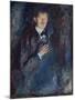Self Portrait with Cigarette, 1895 (Oil on Canvas)-Edvard Munch-Mounted Giclee Print