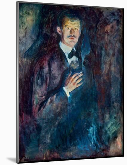 Self Portrait with Cigarette, 1895-Edvard Munch-Mounted Giclee Print