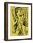 Self-Portrait with Cigarette-Ernst Ludwig Kirchner-Framed Art Print