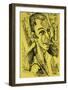 Self-Portrait with Cigarette-Ernst Ludwig Kirchner-Framed Art Print