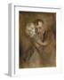 Self-Portrait with Daughter Marion-Franz Von Lenbach-Framed Giclee Print