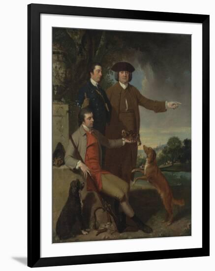 Self Portrait with Father and Brother, C.1760-62-John Hamilton Mortimer-Framed Giclee Print