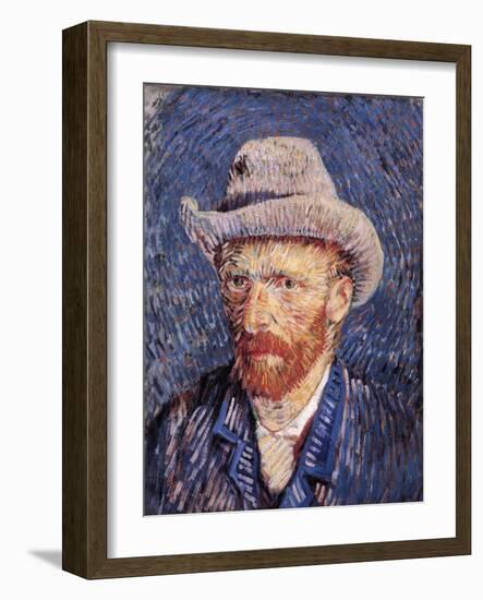 Self Portrait with Felt Hat, 1887-88-Vincent van Gogh-Framed Giclee Print
