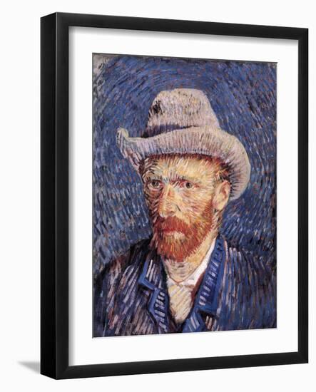 Self Portrait with Felt Hat, 1887-88-Vincent van Gogh-Framed Giclee Print