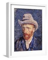 Self Portrait with Felt Hat, 1887-88-Vincent van Gogh-Framed Giclee Print