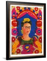 Self-Portrait with Flowers-Frida Kahlo-Framed Art Print
