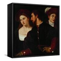 Self-Portrait with Friends-Titian (Tiziano Vecelli)-Framed Stretched Canvas