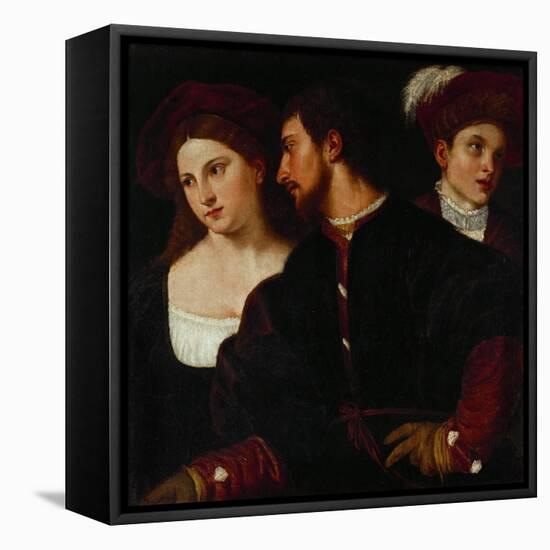 Self-Portrait with Friends-Titian (Tiziano Vecelli)-Framed Stretched Canvas