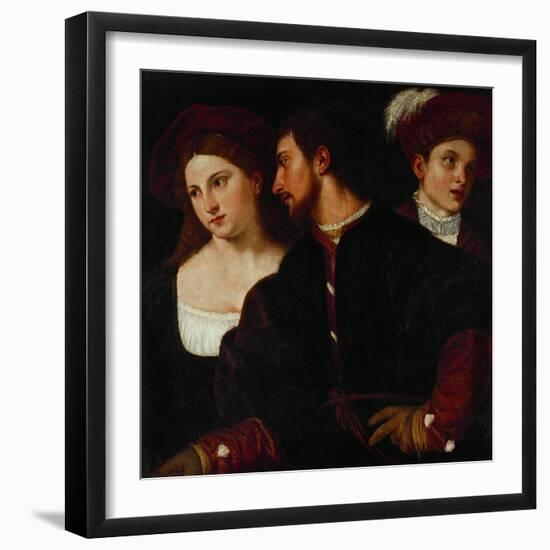 Self-Portrait with Friends-Titian (Tiziano Vecelli)-Framed Giclee Print