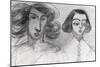 Self Portrait with George Sand-Alfred de Musset-Mounted Giclee Print