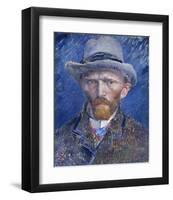 Self-Portrait with Grey Felt Hat-Vincent van Gogh-Framed Art Print