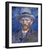 Self-Portrait with Grey Felt Hat-Vincent van Gogh-Framed Art Print