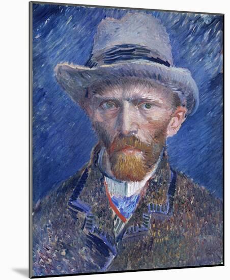 Self-Portrait with Grey Felt Hat-Vincent van Gogh-Mounted Art Print