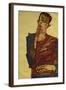 Self Portrait with Hand on Cheek-Egon Schiele-Framed Giclee Print