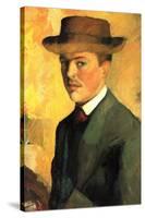 Self-Portrait with Hat-Auguste Macke-Stretched Canvas