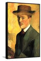 Self-Portrait with Hat-Auguste Macke-Framed Stretched Canvas