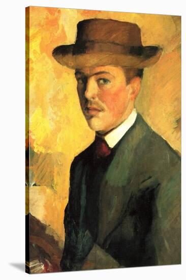 Self-Portrait with Hat-Auguste Macke-Stretched Canvas