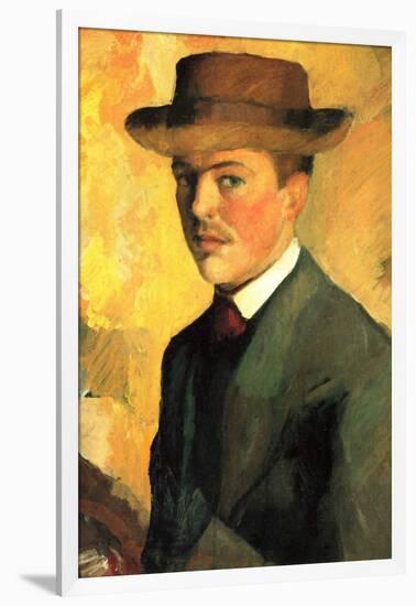 Self-Portrait with Hat-Auguste Macke-Framed Art Print