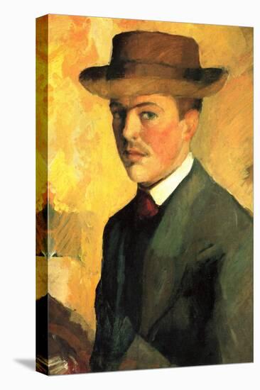 Self-Portrait with Hat-Auguste Macke-Stretched Canvas