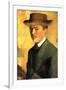 Self-Portrait with Hat-Auguste Macke-Framed Art Print