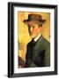 Self-Portrait with Hat-Auguste Macke-Framed Art Print