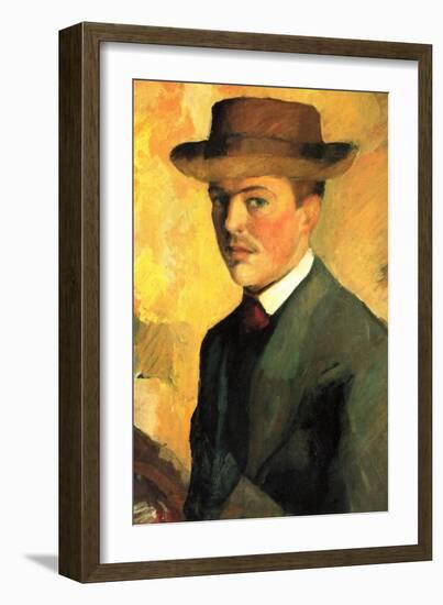 Self-Portrait with Hat-Auguste Macke-Framed Art Print