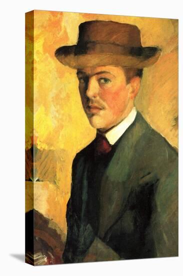 Self-Portrait with Hat-Auguste Macke-Stretched Canvas