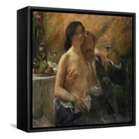 Self-Portrait with His Wife and Sekt Glass, 1902-Lovis Corinth-Framed Stretched Canvas