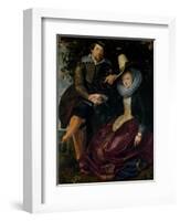 Self Portrait with Isabella Brandt, His First Wife, in the Honeysuckle Bower, circa 1609-Peter Paul Rubens-Framed Giclee Print