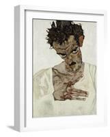 Self-Portrait with Lowered Head, 1912-Egon Schiele-Framed Giclee Print