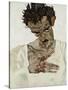 Self-Portrait with Lowered Head, 1912-Egon Schiele-Stretched Canvas