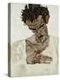 Self-Portrait with Lowered Head, 1912-Egon Schiele-Stretched Canvas