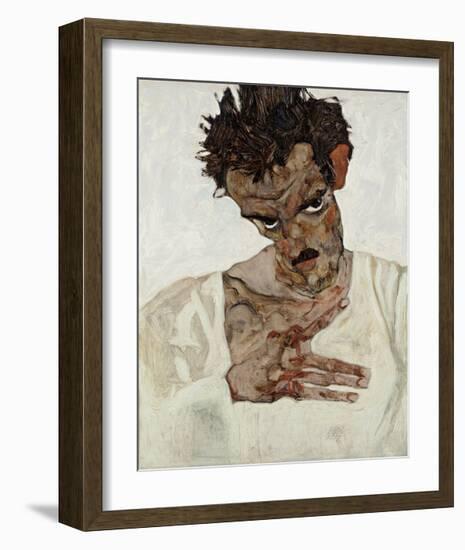 Self-Portrait with Lowered Head-Egon Schiele-Framed Giclee Print