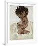 Self-Portrait with Lowered Head-Egon Schiele-Framed Art Print