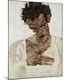 Self-Portrait with Lowered Head-Egon Schiele-Mounted Art Print