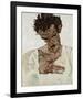 Self-Portrait with Lowered Head-Egon Schiele-Framed Art Print