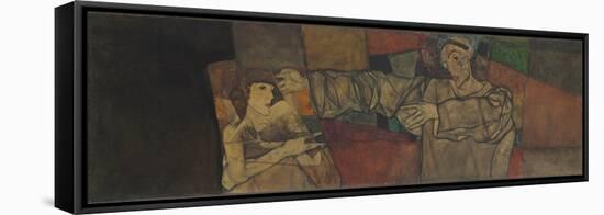 Self-Portrait with Model (Fragment); Selbstbildnis Mit Modell (Fragment), 1913 (Oil on Canvas)-Egon Schiele-Framed Stretched Canvas