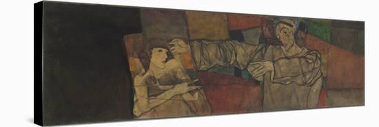 Self-Portrait with Model (Fragment); Selbstbildnis Mit Modell (Fragment), 1913 (Oil on Canvas)-Egon Schiele-Stretched Canvas