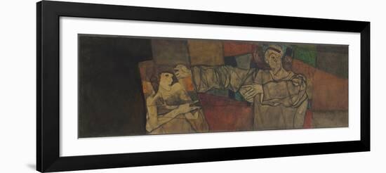 Self-Portrait with Model (Fragment); Selbstbildnis Mit Modell (Fragment), 1913 (Oil on Canvas)-Egon Schiele-Framed Giclee Print