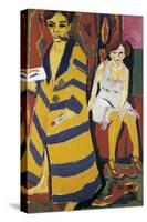 Self-Portrait with Model-Ernst Ludwig Kirchner-Stretched Canvas