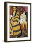 Self-Portrait with Model-Ernst Ludwig Kirchner-Framed Art Print