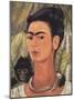 Self-Portrait with Monkey-Frida Kahlo-Mounted Art Print