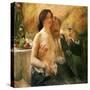 Self Portrait with Nude Woman and Glass, 1902-Lovis Corinth-Stretched Canvas