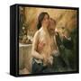 Self Portrait with Nude Woman and Glass-Lovis Corinth-Framed Stretched Canvas